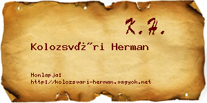 Kolozsvári Herman névjegykártya